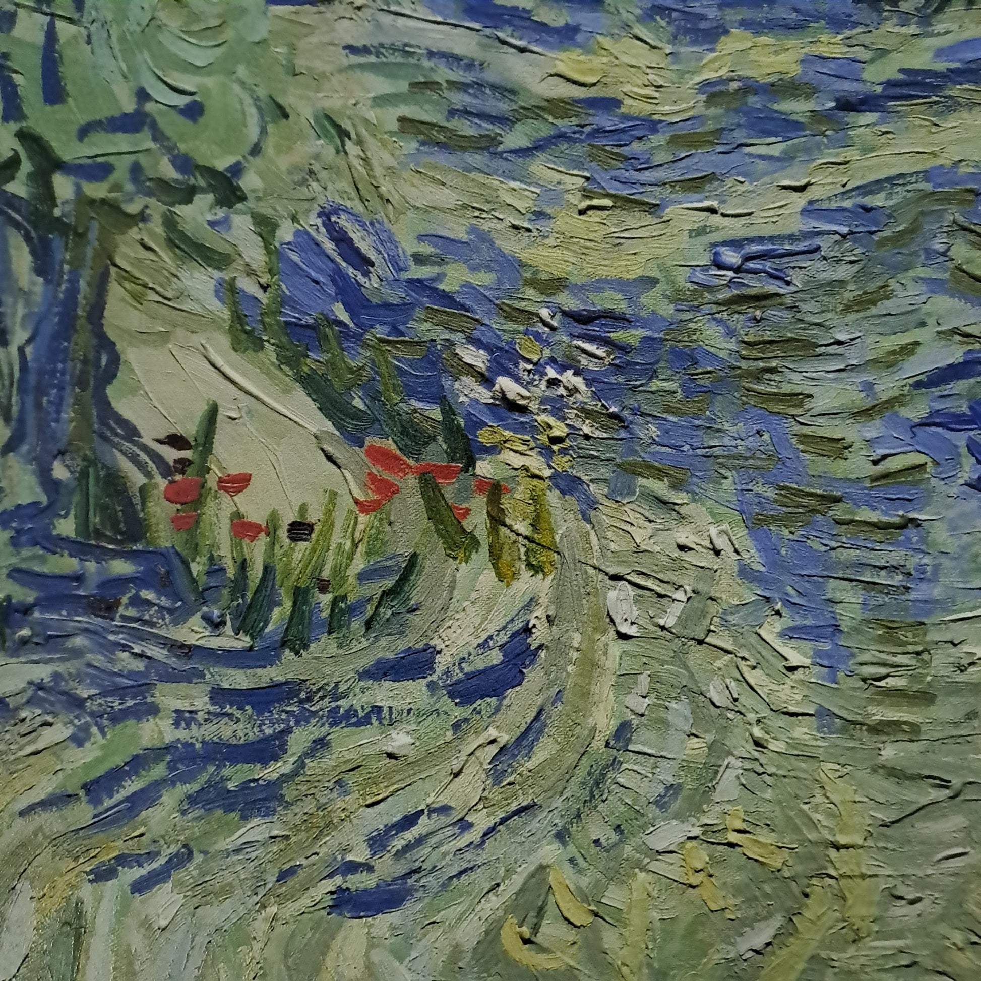 3D Printed Van Gogh Olive Orchard: Textured Brushstroke Art