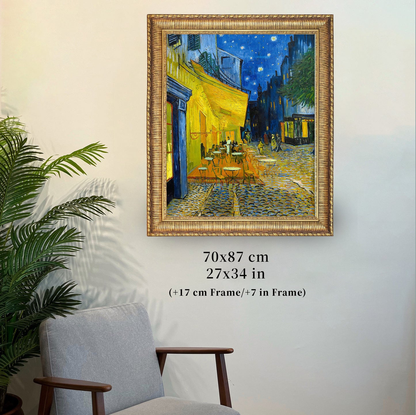 Terrace of a Cafe at Night by Vincent Van Gogh, 3d Printed with texture and brush strokes looks like original oil painting