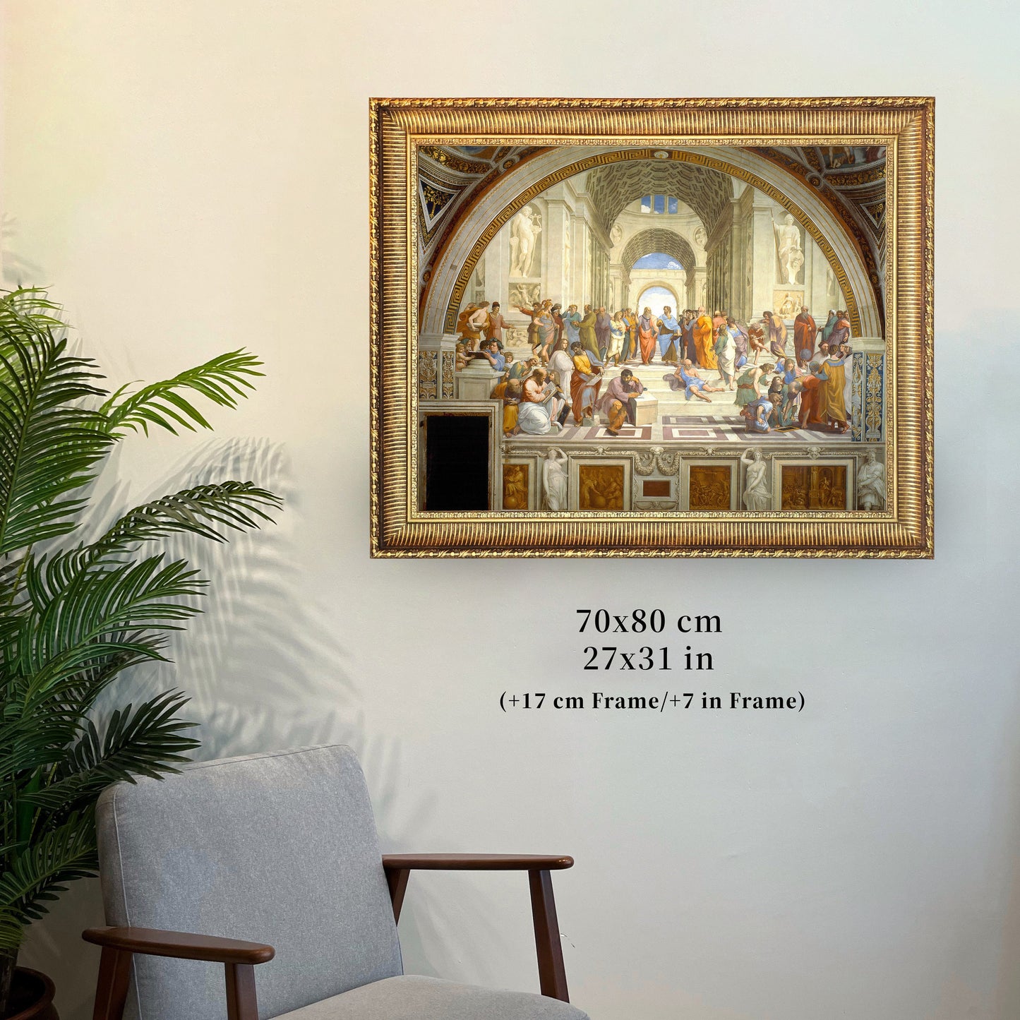 The School of Athens by Raffaello Sanzio, 3d Printed with texture and brush strokes looks like original oil painting