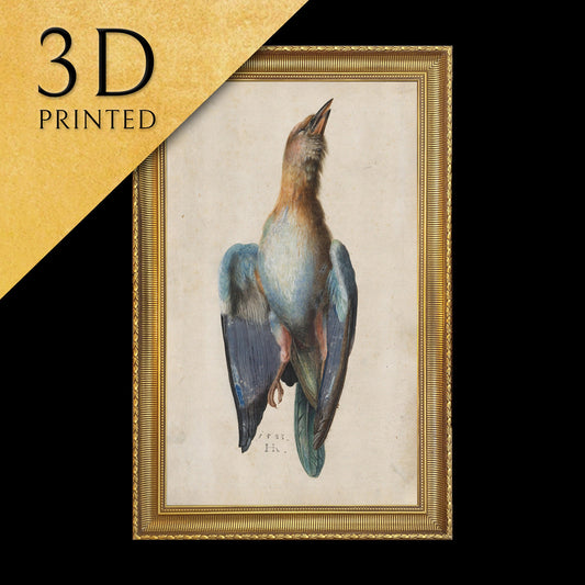 Dead Blue Roller by Albrecht Dürer, 3d Printed with texture and brush strokes looks like original oil painting