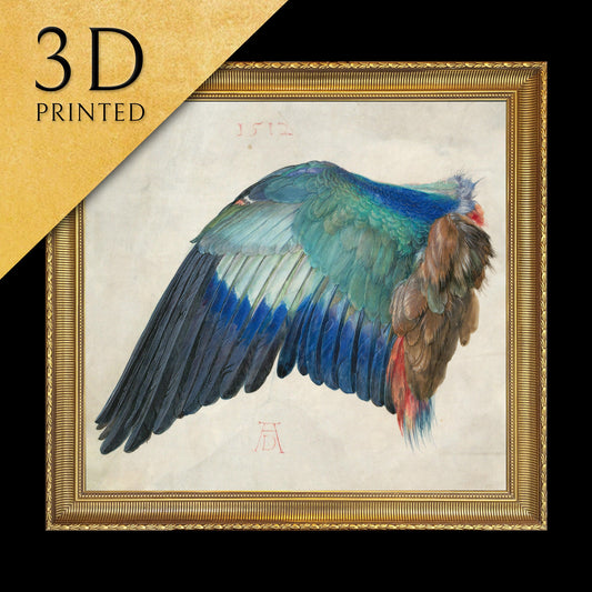 Dead Blue Roller by Albrecht Dürer, 3d Printed with texture and brush strokes looks like original oil painting