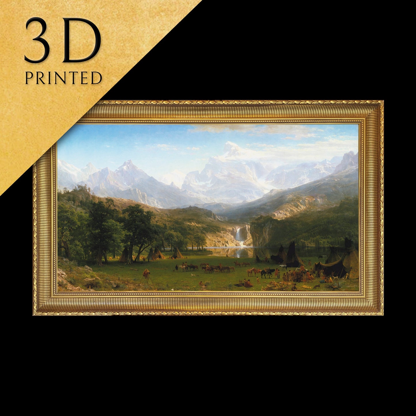 Rocky Mountains by Albert Bierstadt, 3d Printed with texture and brush strokes looks like original oil painting