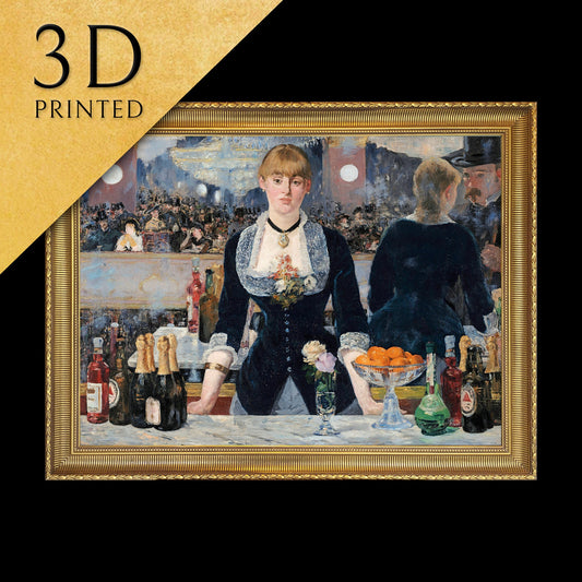 A bar at the Folies Bergere by Edouard Manet, 3d Printed with texture and brush strokes looks like original oil painting