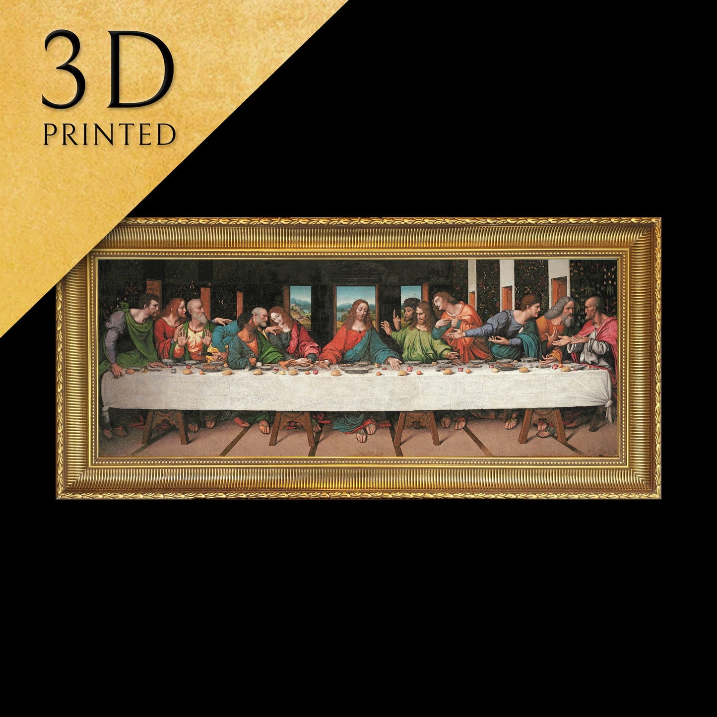 The Last Supper by Leonardo Da Vinci, 3d Printed with texture and brush strokes looks like original oil painting