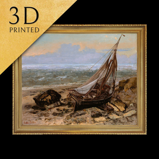 The Fishing Boat by Gustave Courbet, 3d Printed with texture and brush strokes looks like original oil painting