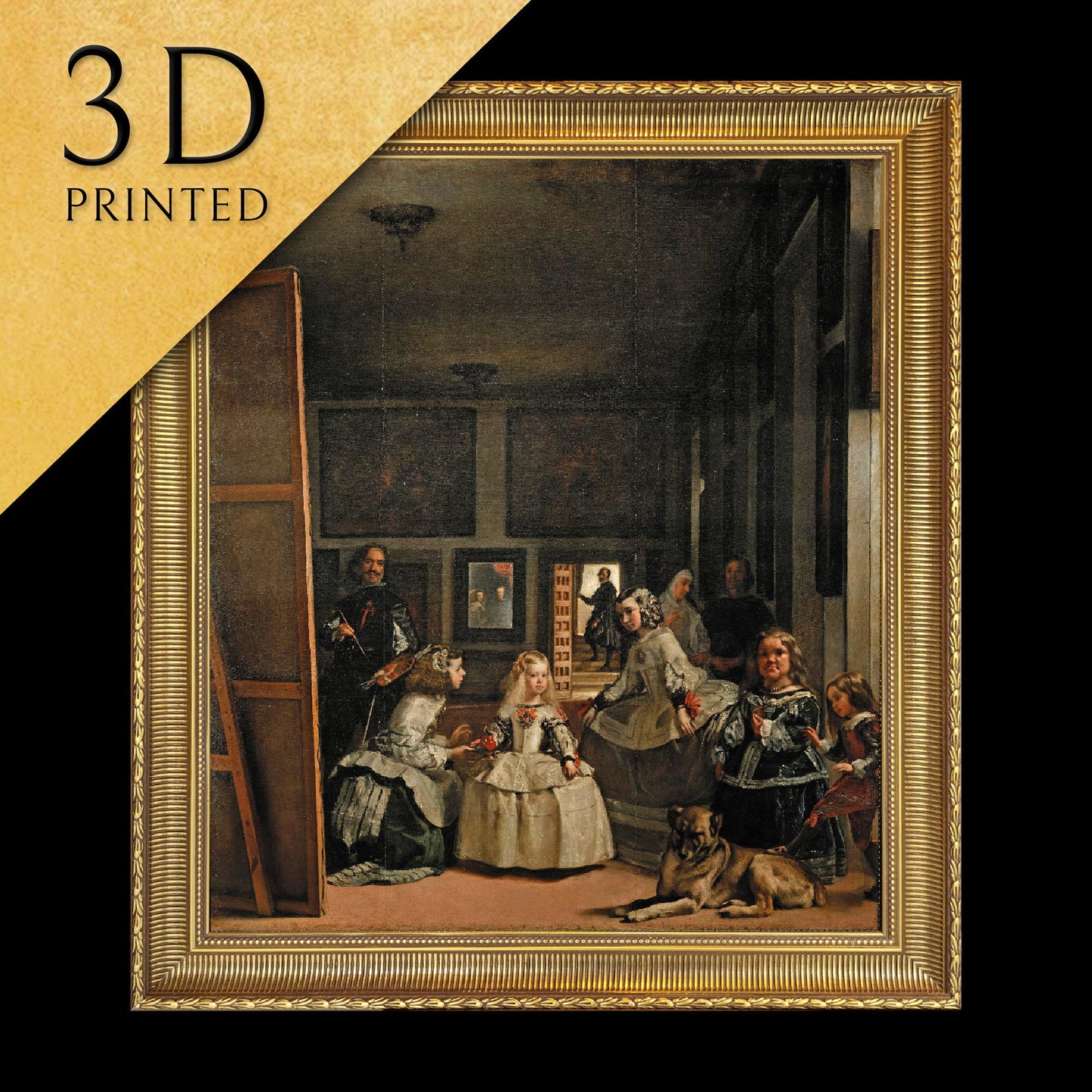 Las Meninas by Diego Velázquez, 3d Printed with texture and brush strokes looks like original oil painting