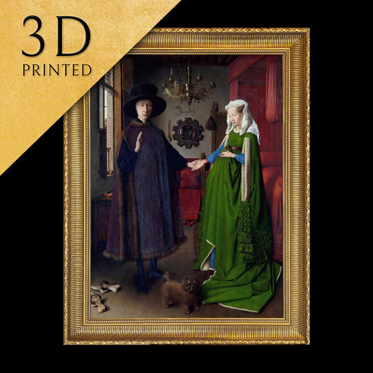 Arnolfini's Wedding by Jan Van Eyck, 3d Printed with texture and brush strokes looks like original oil painting