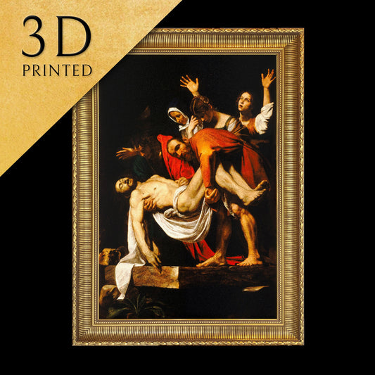 The Entombment of Christ by Caravaggio, 3d Printed with texture and brush strokes looks like original oil painting