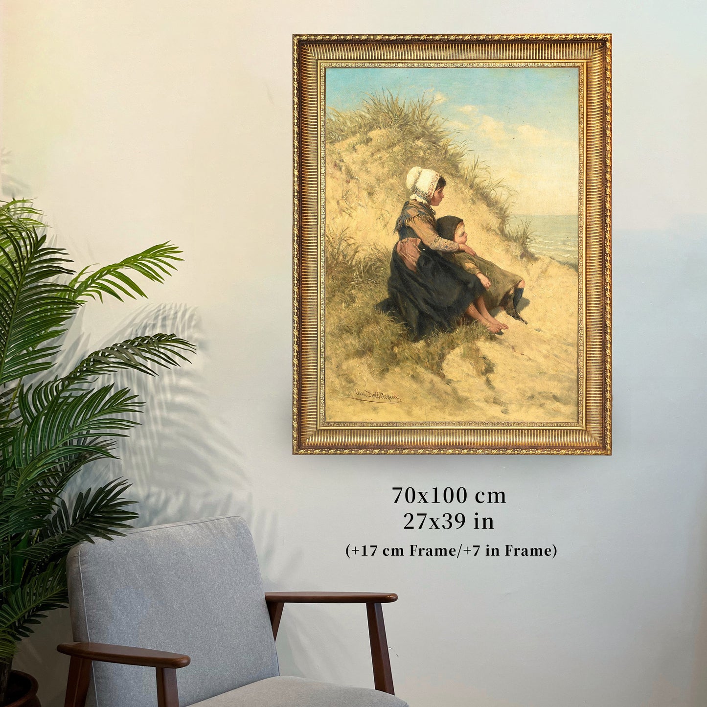 Auction by Cesare Felix Georges Dell' acqua, 3d Printed with texture and brush strokes looks like original oil painting