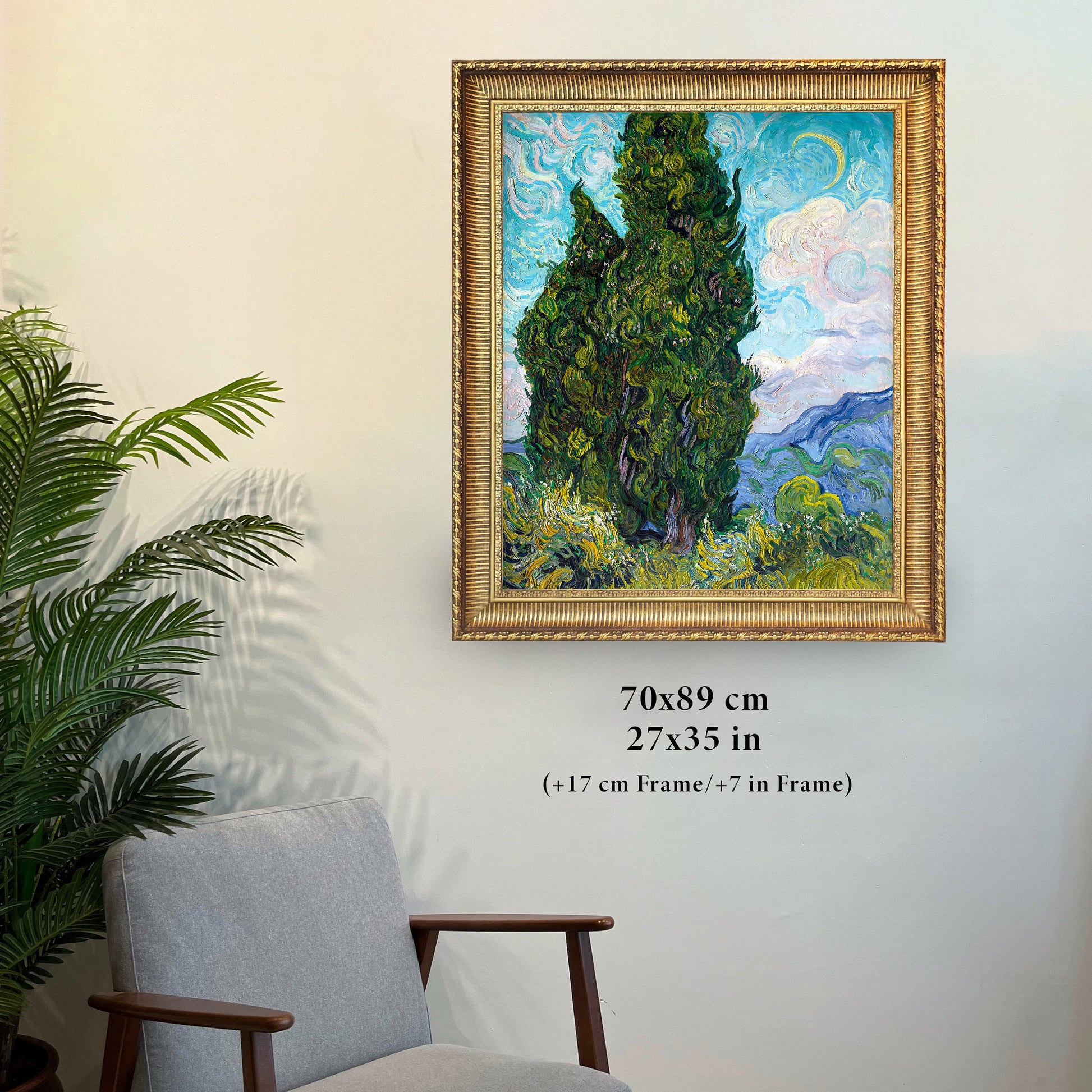 Cypresses by Vincent Van Gogh, 3d Printed with texture and brush strokes looks like original oil painting