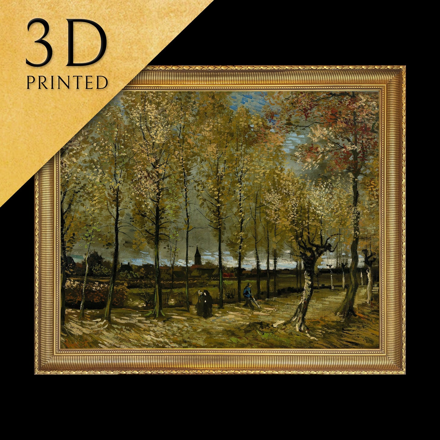 The Poplars near Nuenen by Vincent Van Gogh, 3d Printed with texture and brush strokes looks like original oil painting