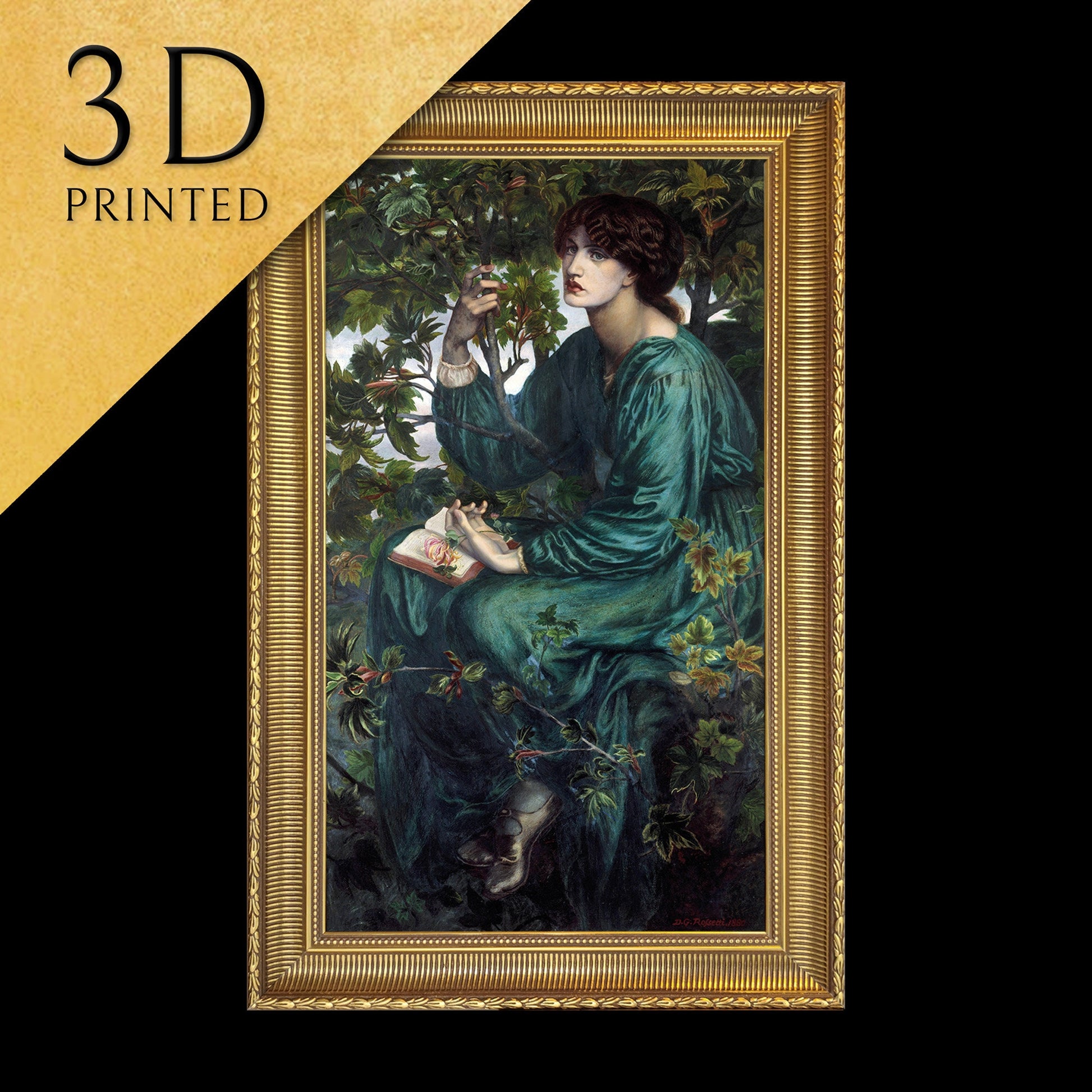 The Day Dream by Dante Gabriel Rossetti, 3d Printed with texture and brush strokes looks like original oil painting