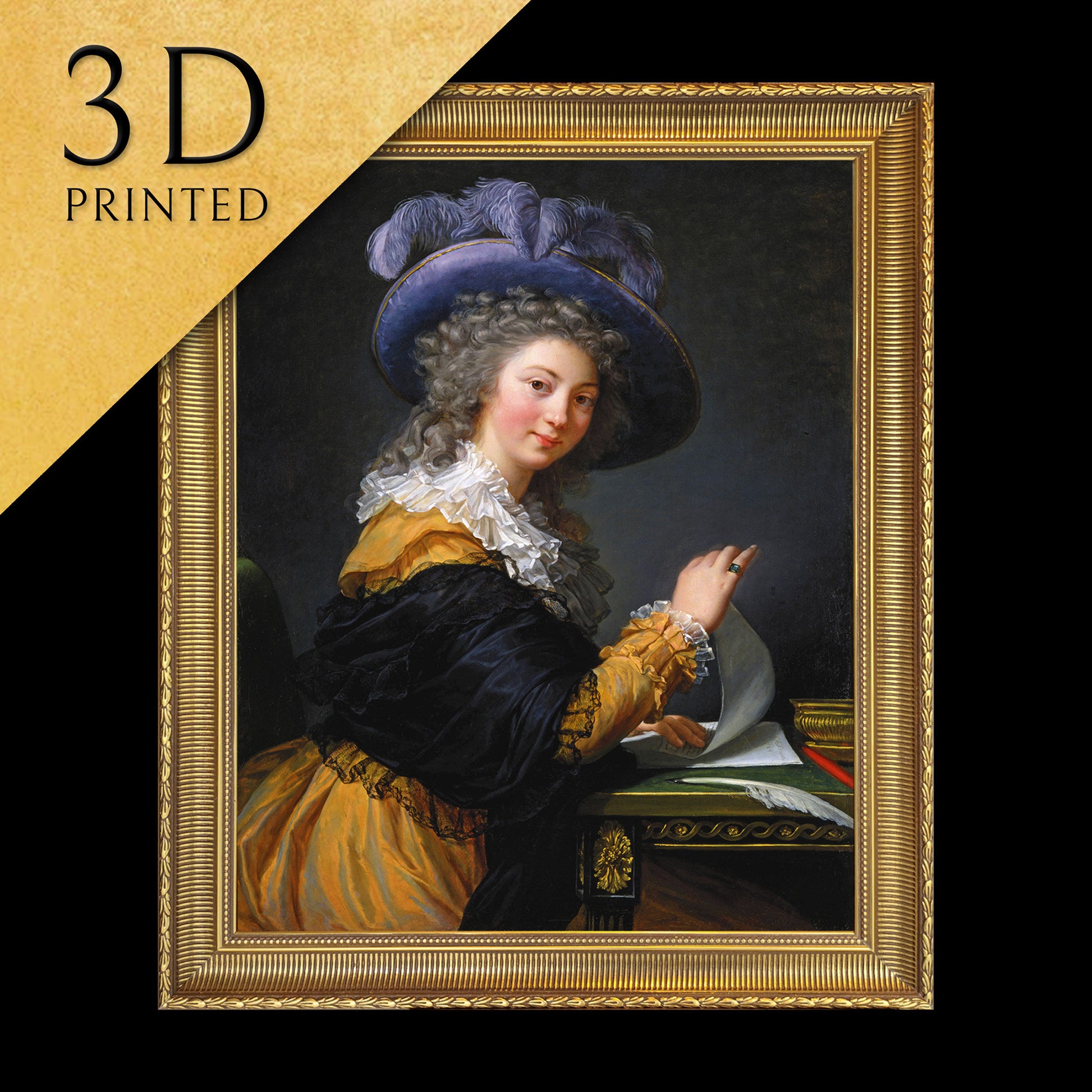 Comtesse de Ceres Former by Elisabeth Vigee Le Brun, 3d Printed with texture and brush strokes looks like original oil painting