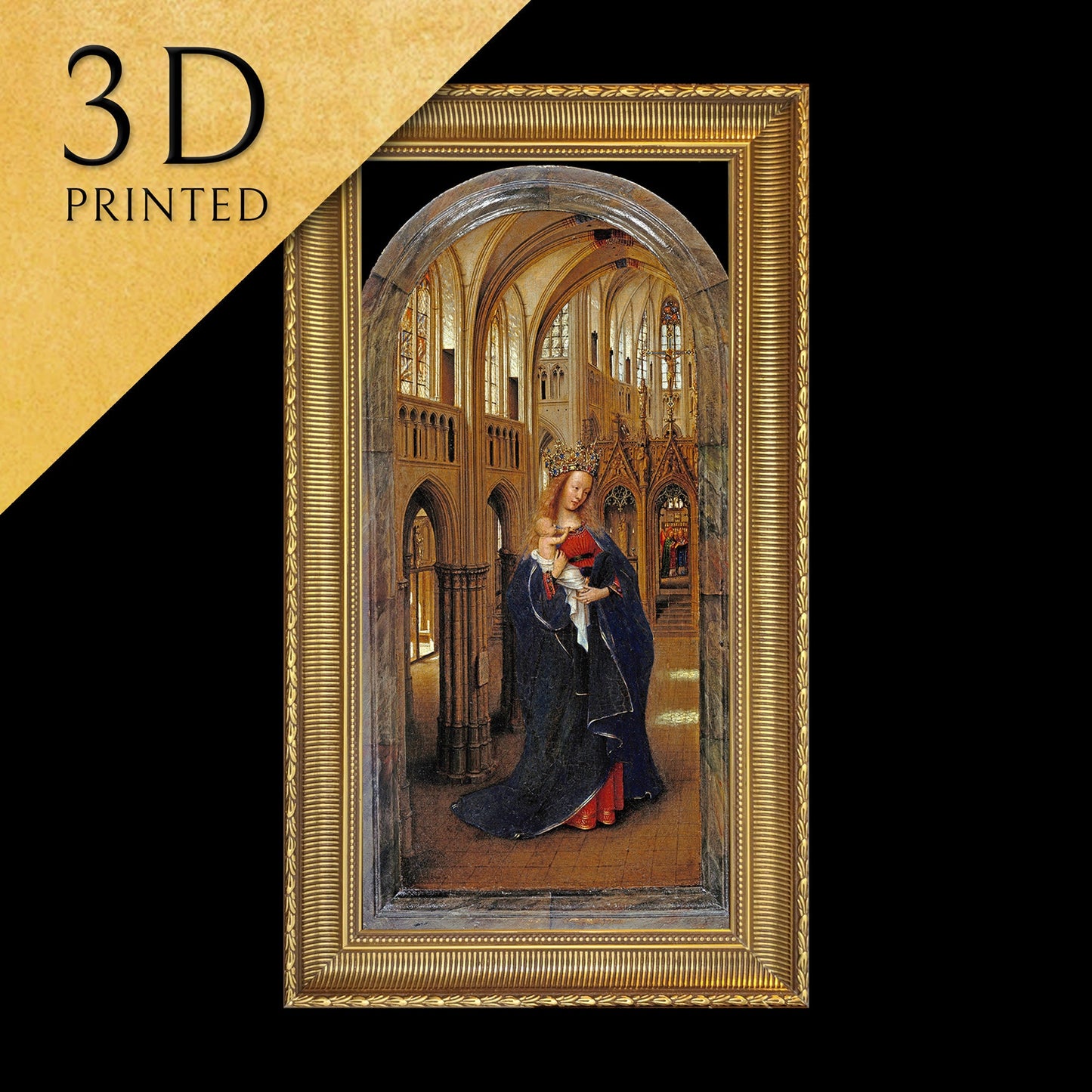 The Madonna in the Church by Jan van Eyck, 3d Printed with texture and brush strokes looks like original oil painting