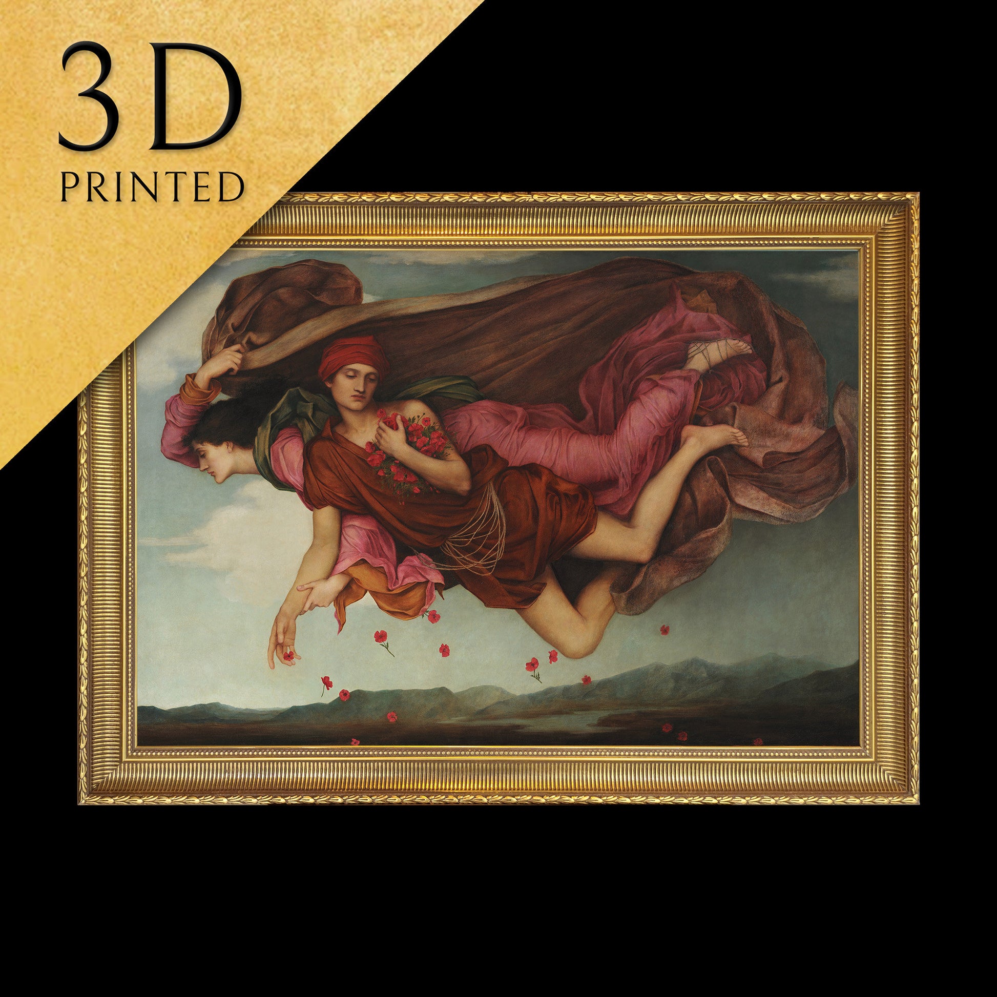 Night and Sleep by Evelyn De Morgan, 3d Printed with texture and brush strokes looks like original oil painting