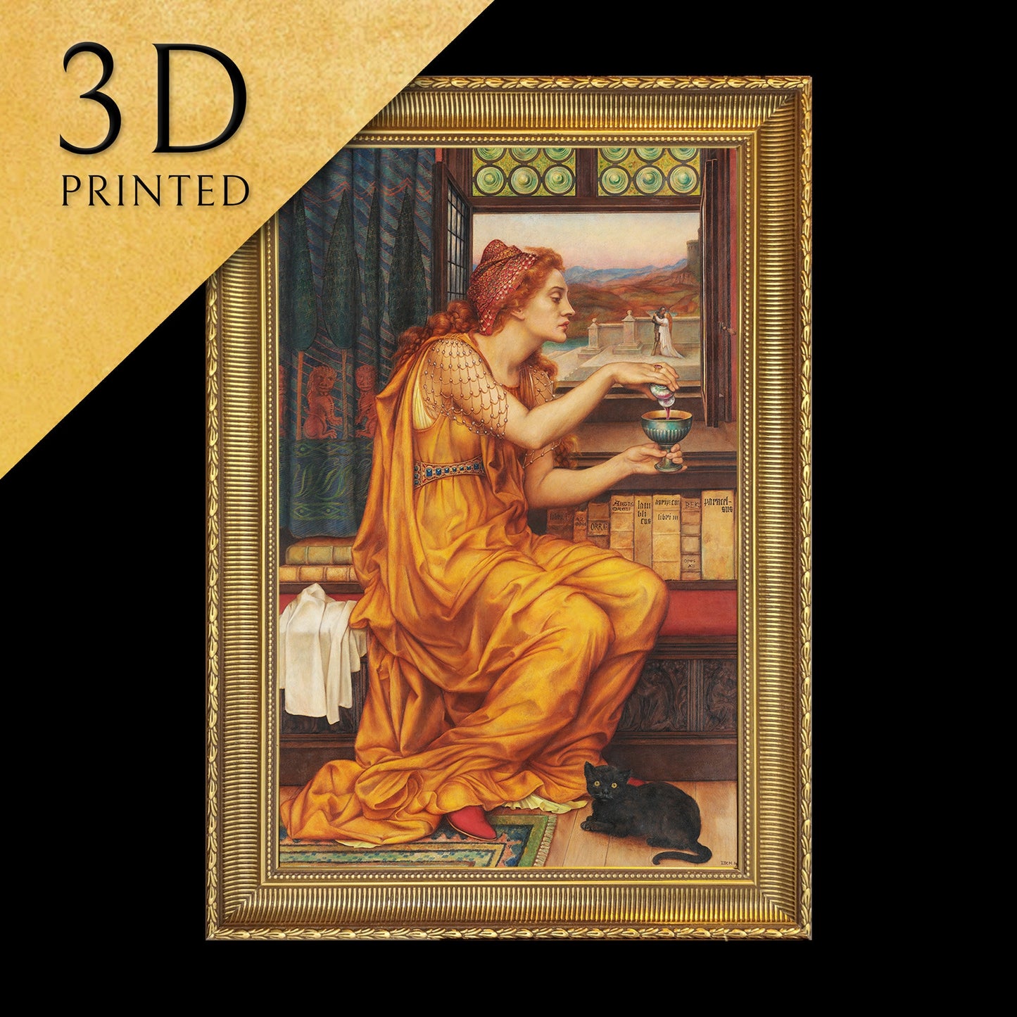 The Love Potion by Evelyn De Morgan, 3d Printed with texture and brush strokes looks like original oil painting