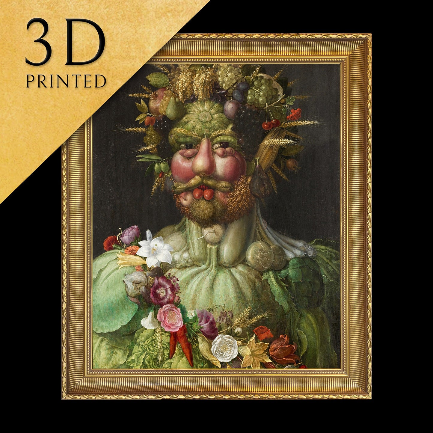 Rudolf II by Giuseppe Arcimboldo, 3d Printed with texture and brush strokes looks like original oil painting