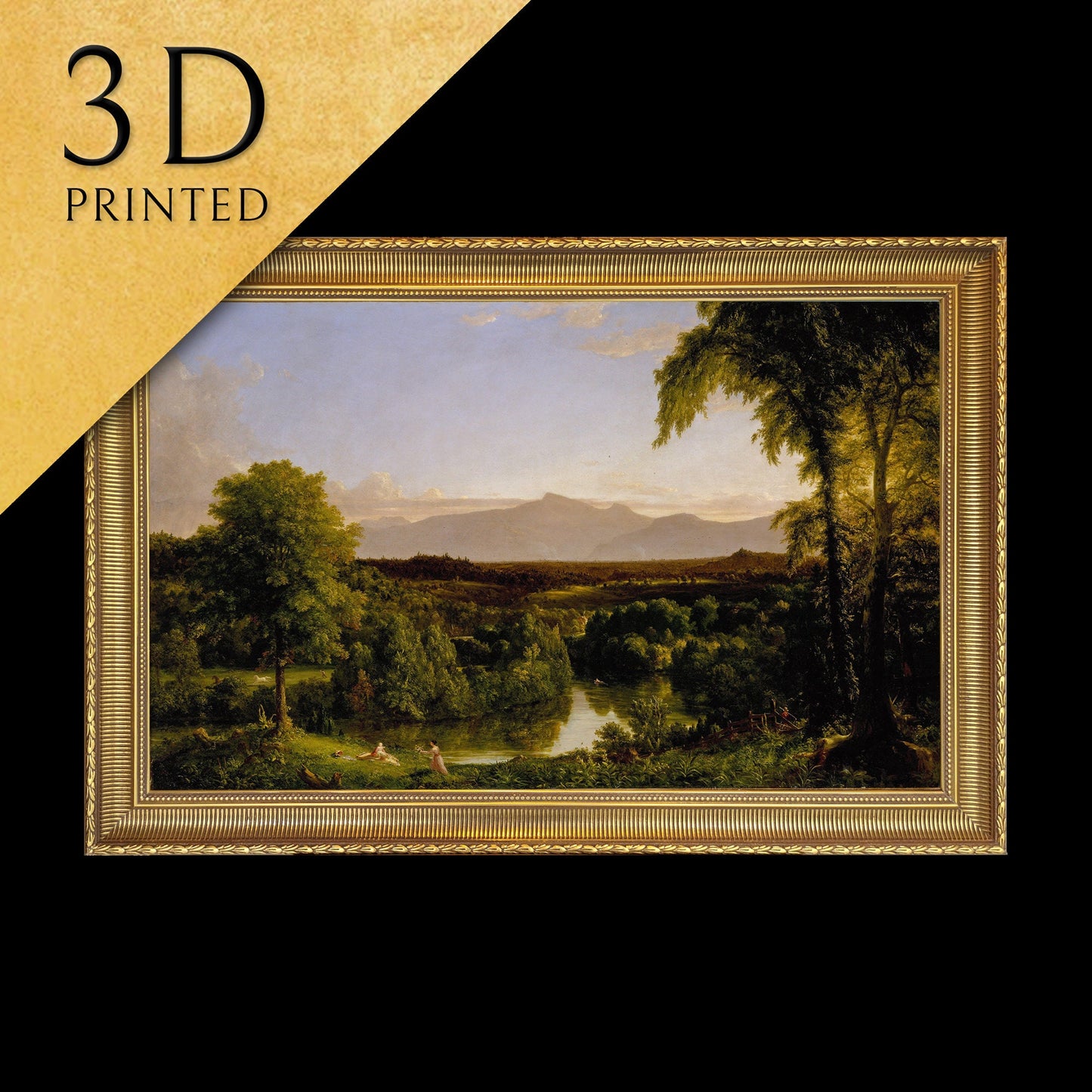 View on the Catskill by Thomas Cole, 3d Printed with texture and brush strokes looks like original oil painting