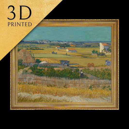 The Harvest by Vincent Van Gogh, 3d Printed with texture and brush strokes looks like original oil painting