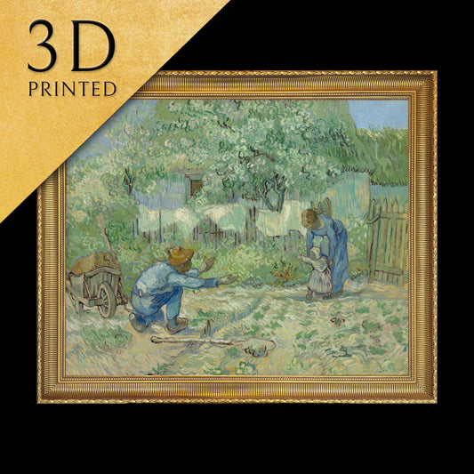 First Steps After Millet by Vincent Van Gogh, 3d Printed with texture and brush strokes looks like original oil painting