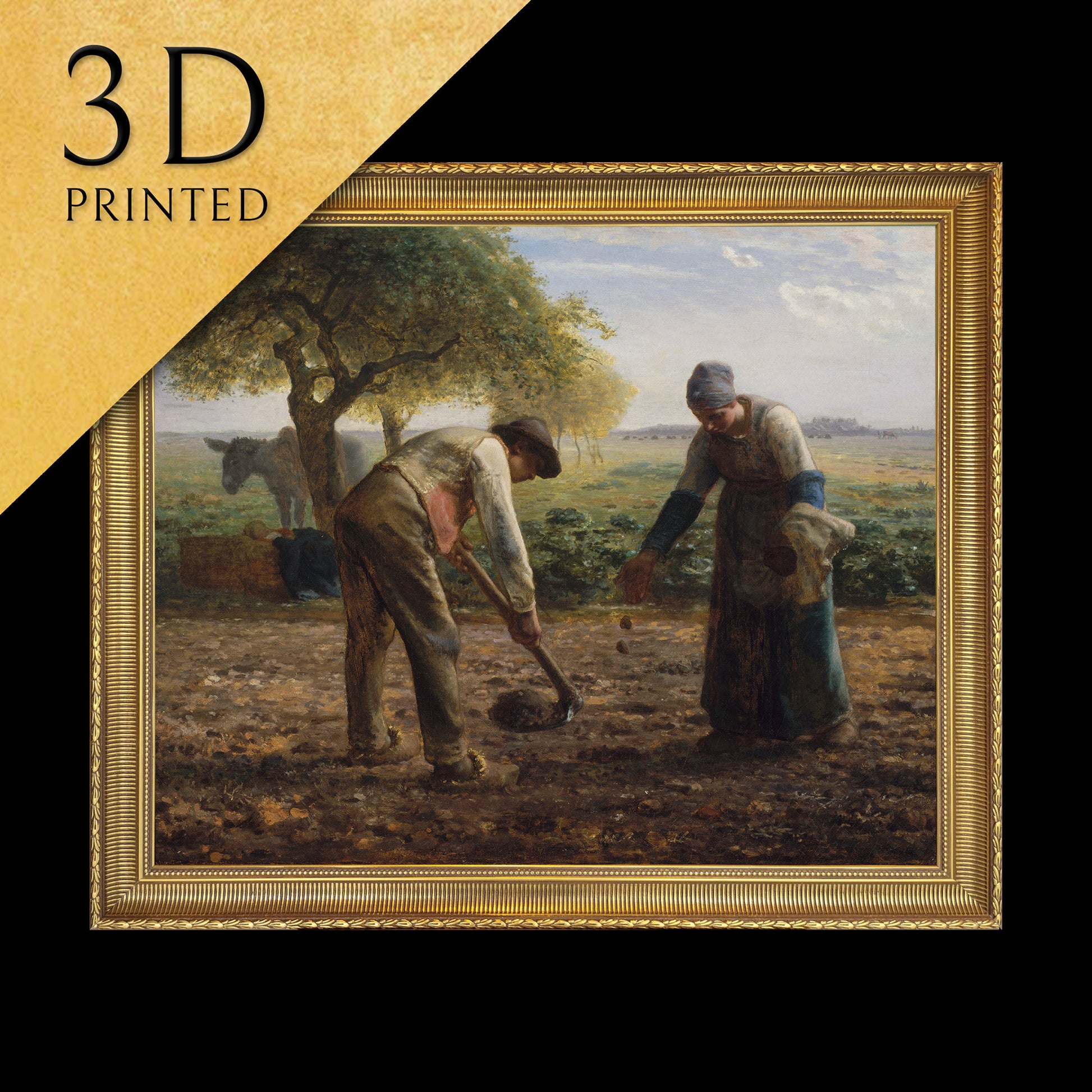 Potato Planters by Jean François Millet, 3d Printed with texture and brush strokes looks like original oil painting