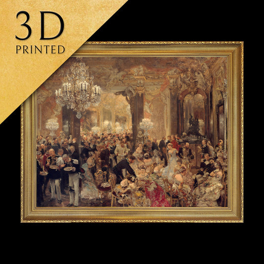 The Dinner at the Ball by Adolph Menzel, 3d Printed with texture and brush strokes looks like original oil painting