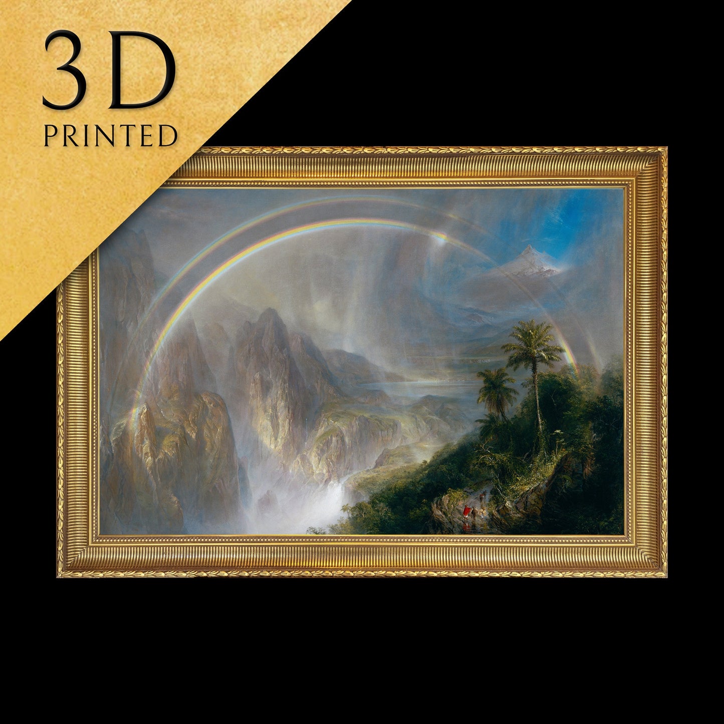 Rainy Season in the Tropics by Frederic Edwin Church, 3d Printed with texture and brush strokes looks like original oil painting