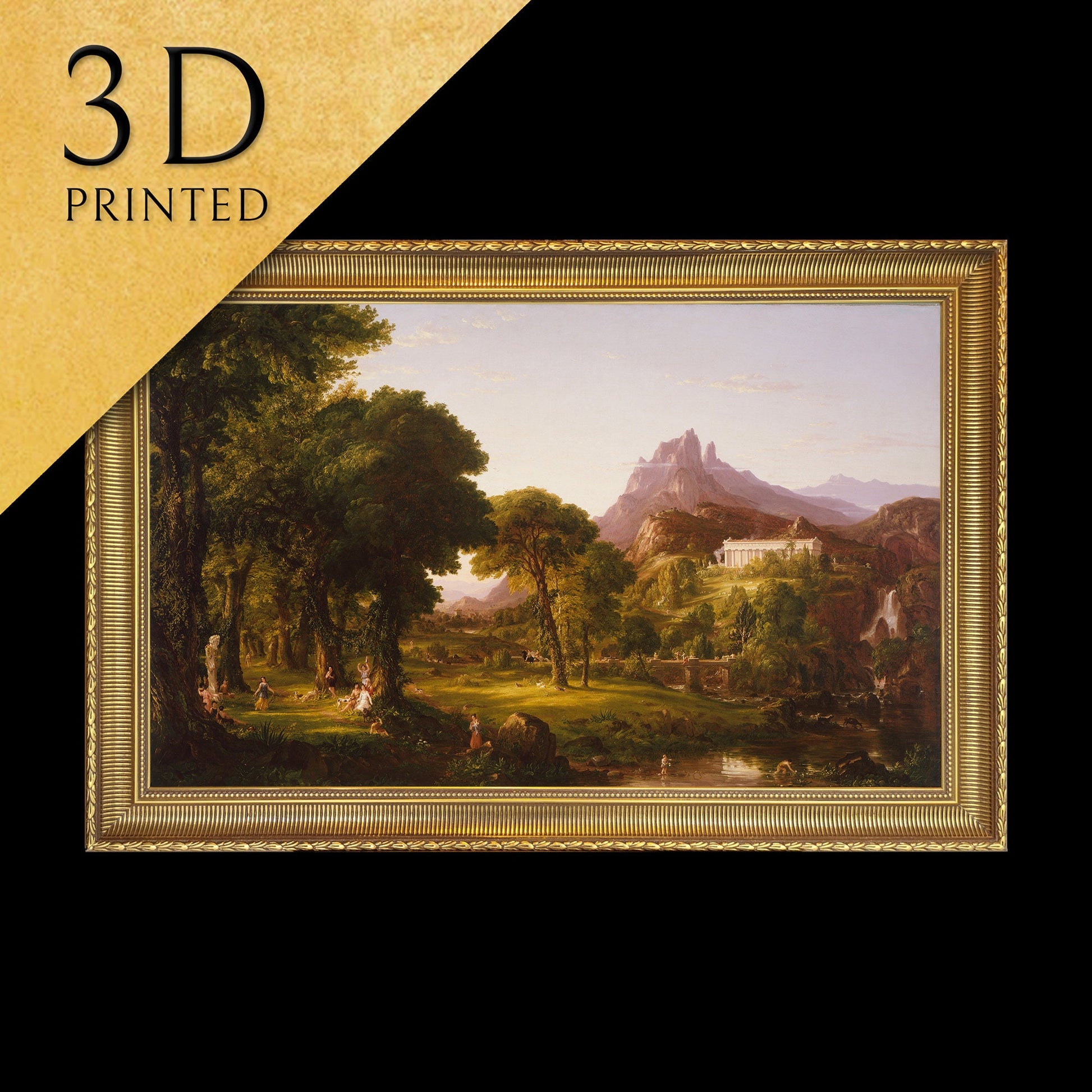 Dream of Arcadia by Thomas Cole, 3d Printed with texture and brush strokes looks like original oil painting