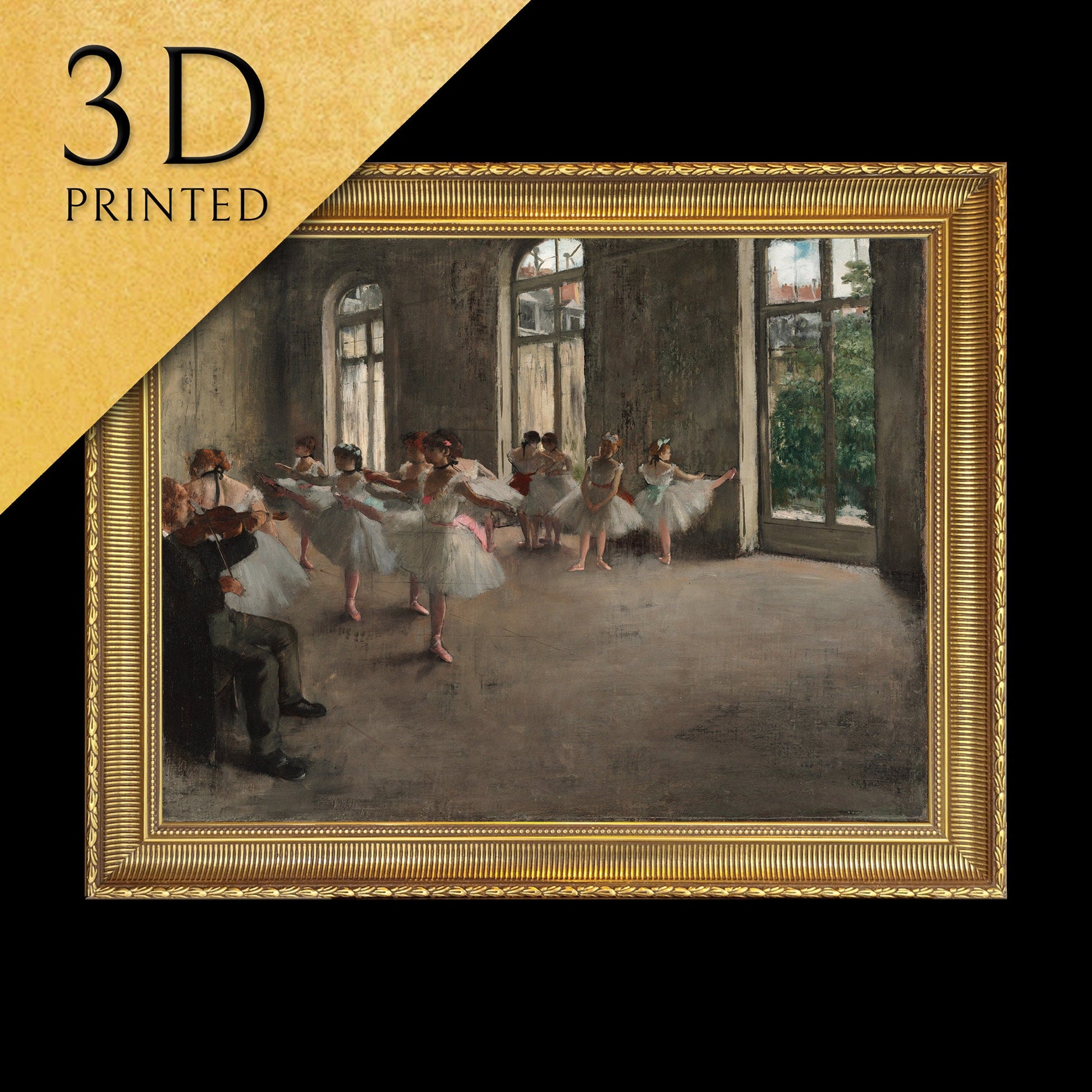 The Rehearsal by Edgar Degas, 3d Printed with texture and brush strokes looks like original oil painting.