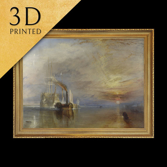 The Fighting Temeraire by J. M. W. Turner, 3d Printed with texture and brush strokes looks like original oil painting