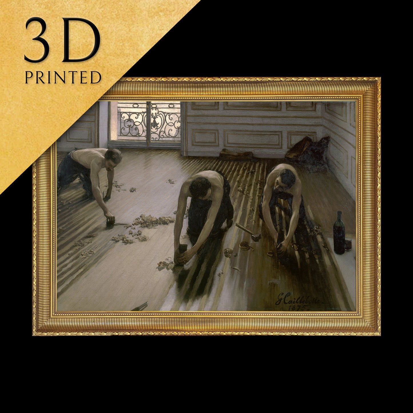 The Floor Planers by Gustave Caillebotte, 3d Printed with texture and brush strokes looks like original oil painting