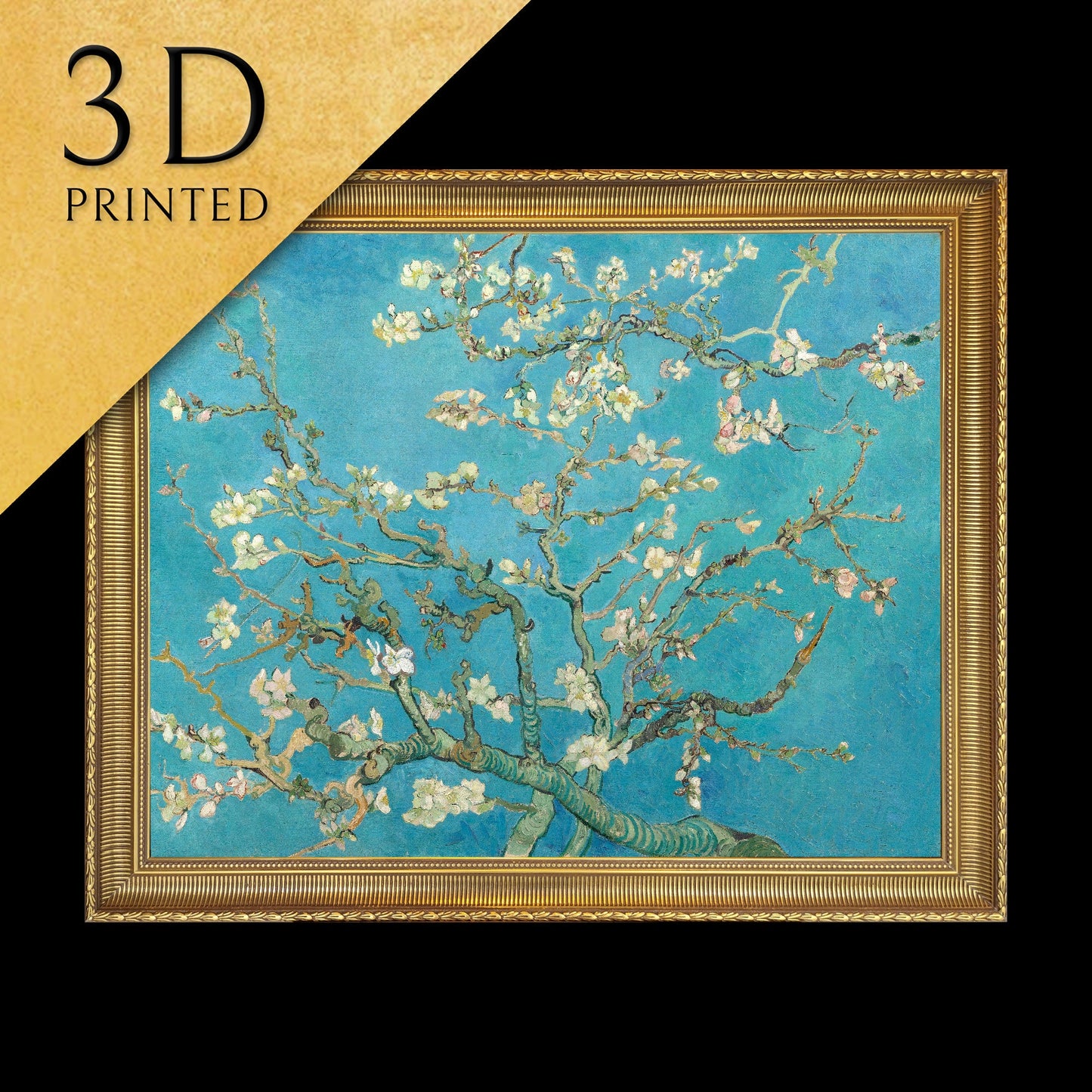 Almond Blossom by Vincent Van Gogh, 3d Printed with texture and brush strokes looks like original oil painting