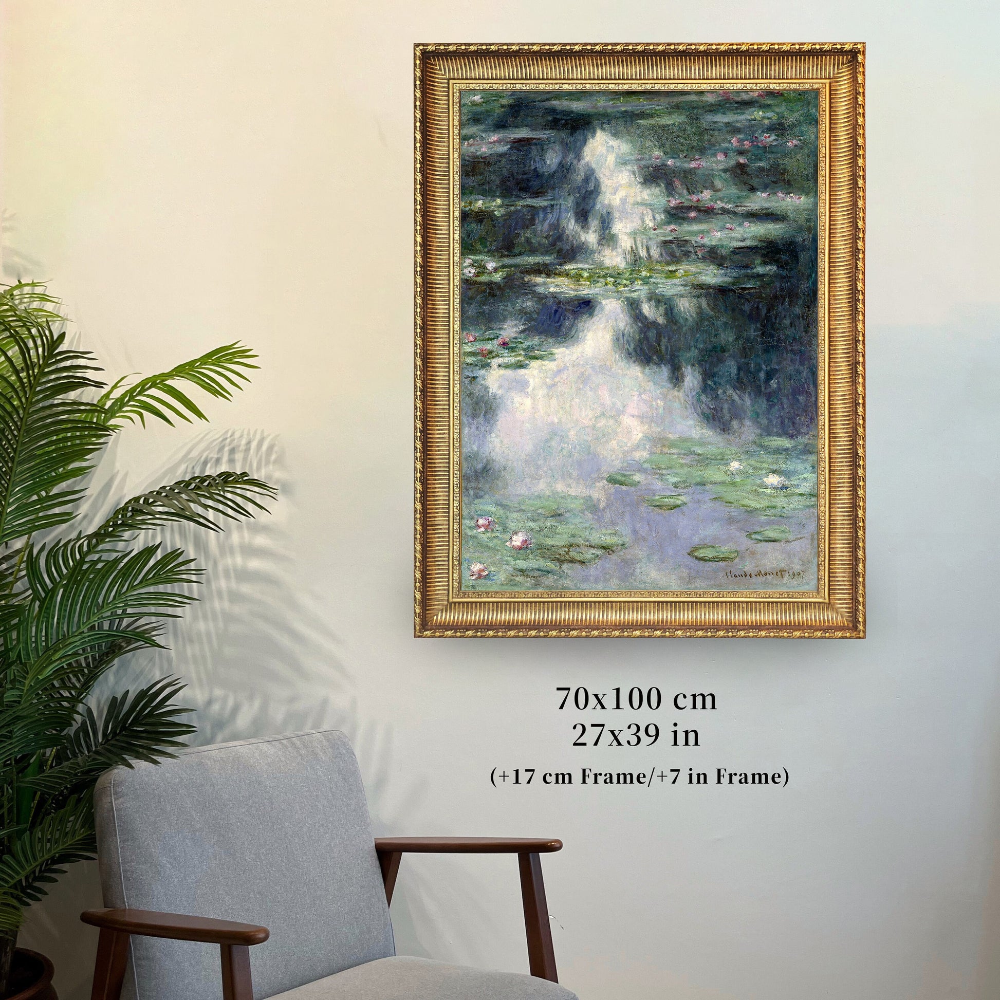 Pond with Water Lilies by Claude Monet, 3d Printed with texture and brush strokes looks like original oil painting