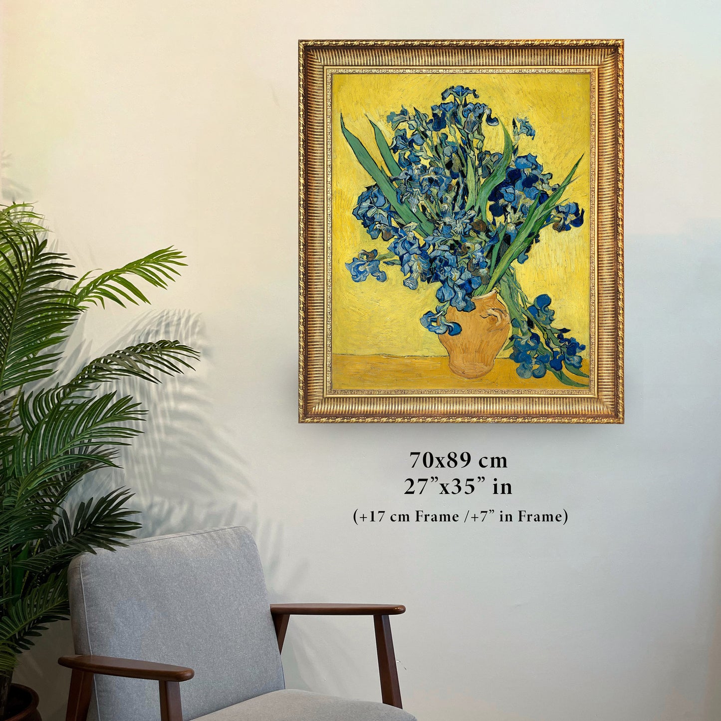 Irises by Vincent Van Gogh, 3d Printed with texture and brush strokes looks like original oil-painting