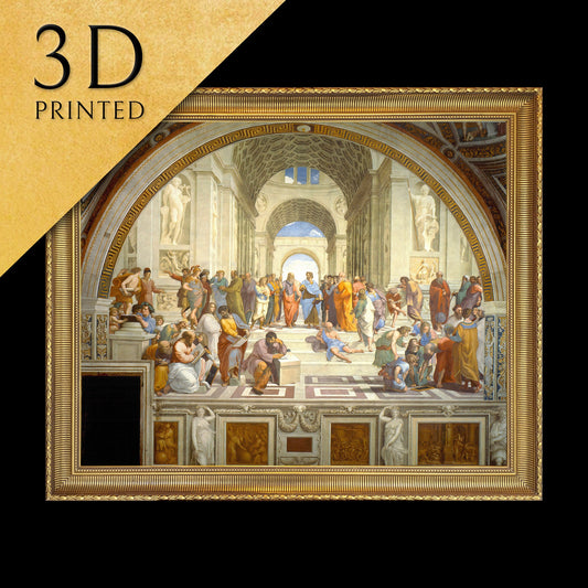 The School of Athens by Raffaello Sanzio, 3d Printed with texture and brush strokes looks like original oil painting