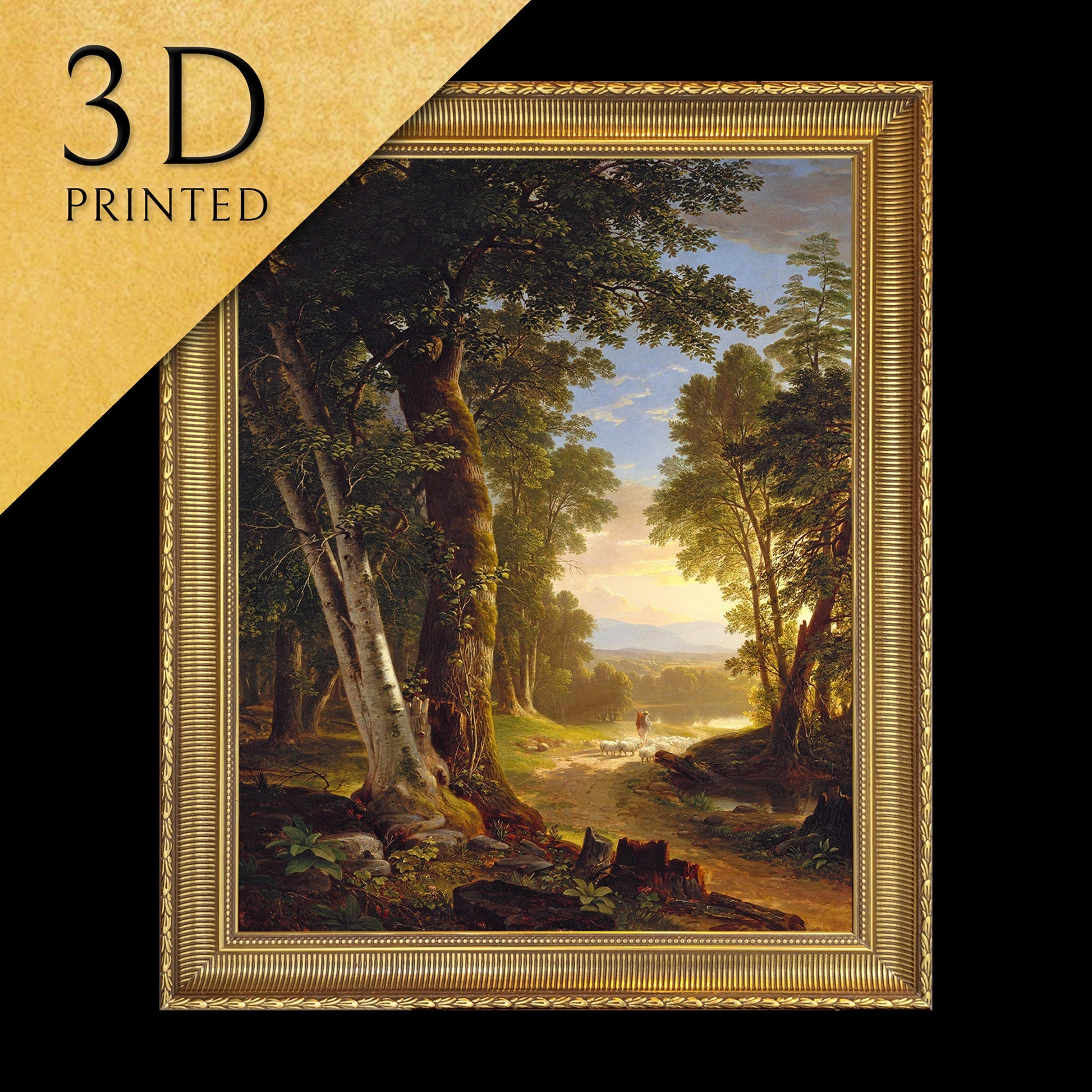 The Beeches by Asher Brown Durand, 3d Printed with texture and brush strokes looks like original oil painting