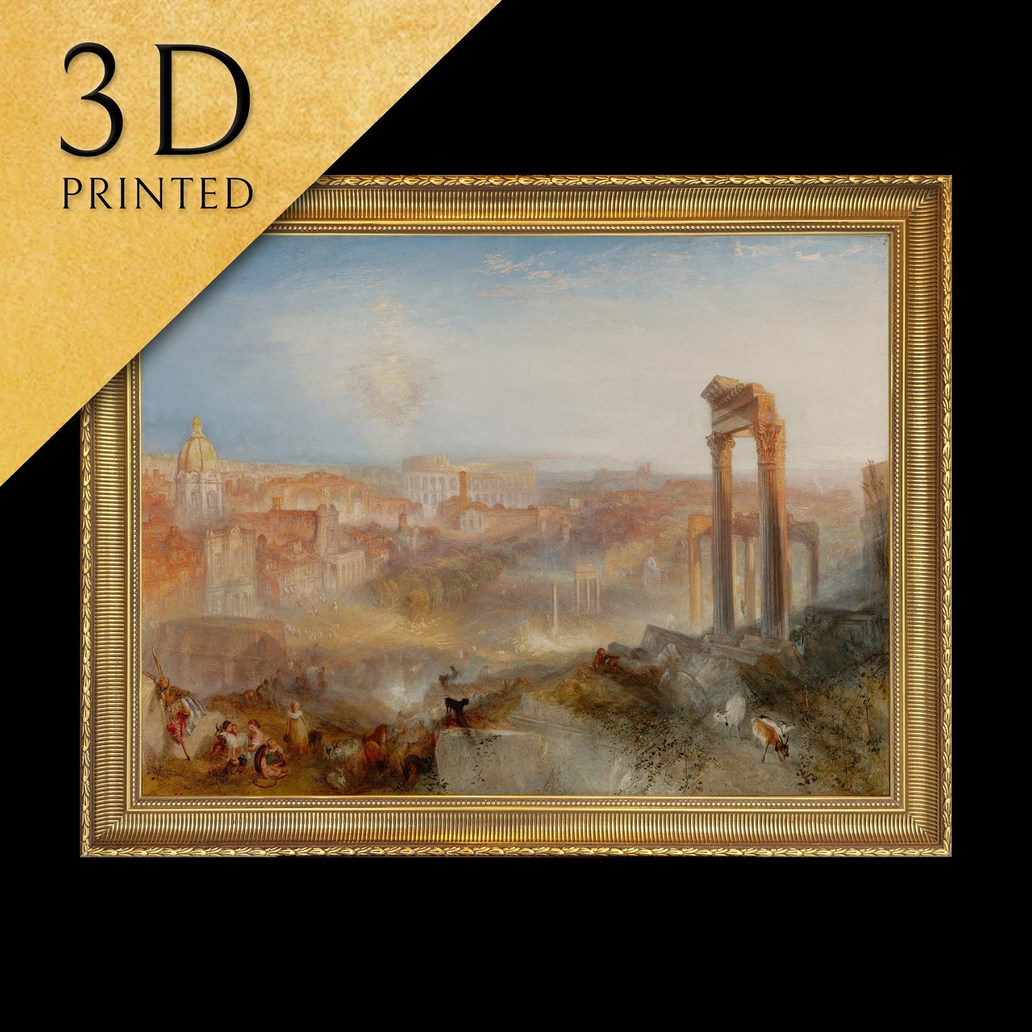 Modern Rome by J.M.W Turner, 3d Printed with texture and brush strokes looks like original oil painting