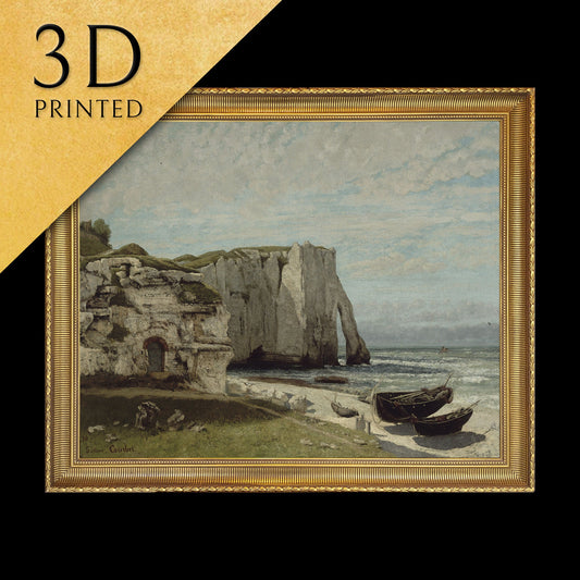 The Etretat Cliffs after the Storm by Gustave Courbet, 3d Printed with texture and brush strokes looks like original oil painting