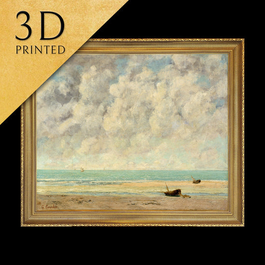 The Calm Sea by Gustave Courbet, 3d Printed with texture and brush strokes looks like original oil painting