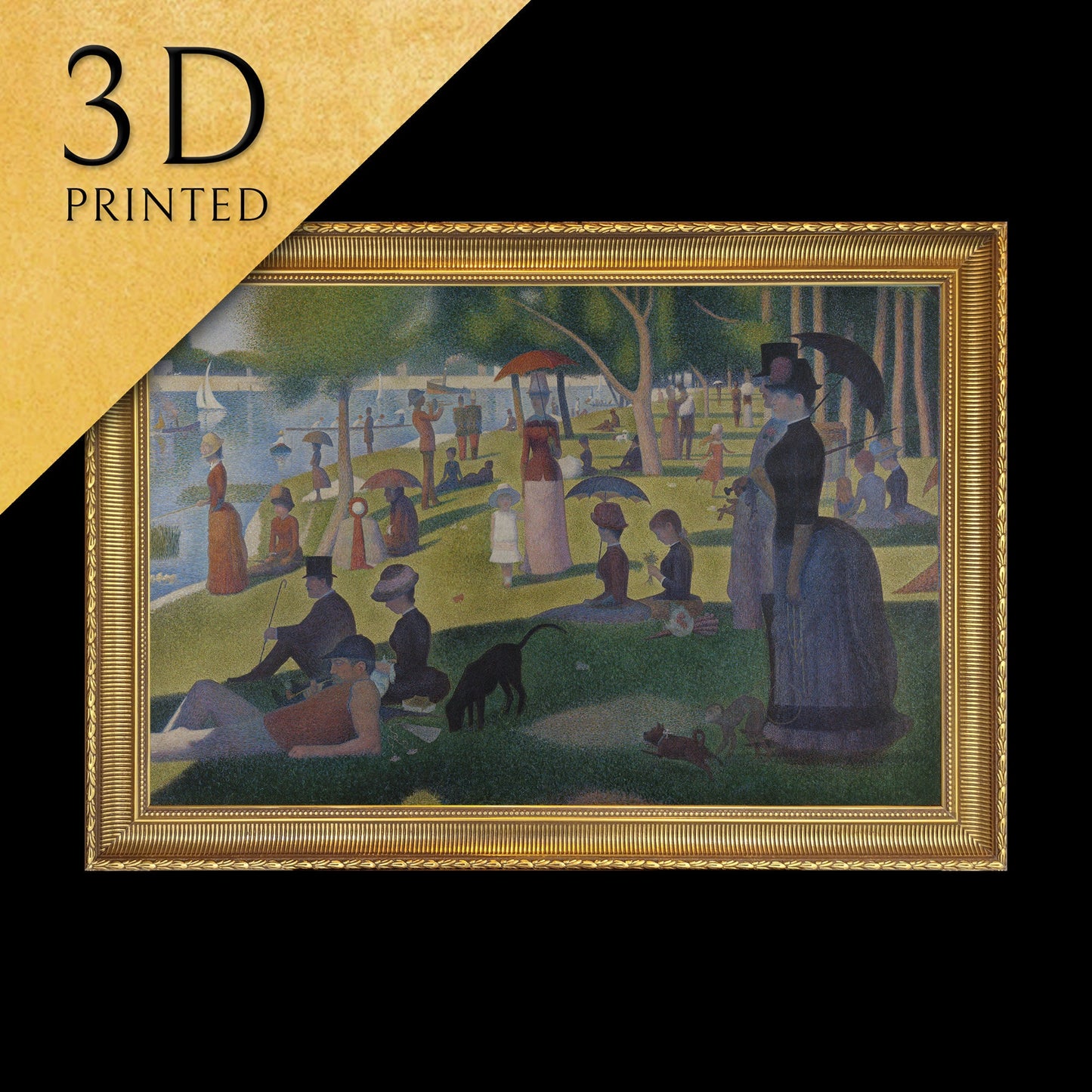 A Sunday on La Grande Jatte by Georges Seurat, 3d Printed with texture and brush strokes looks like original oil painting.