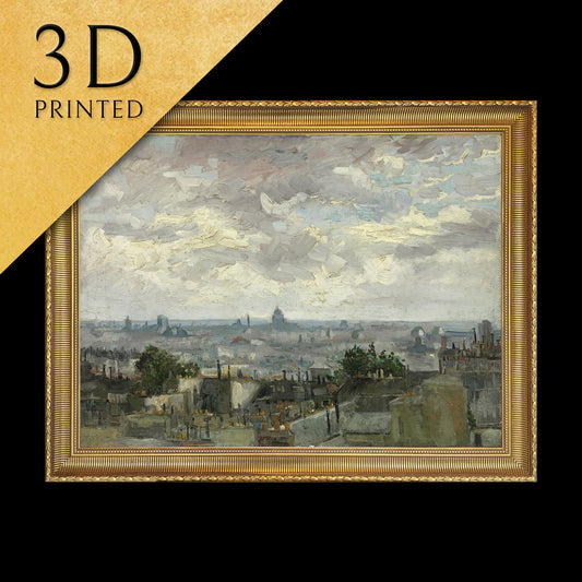 View of Paris by Vincent Van Gogh, 3d Printed with texture and brush strokes looks like original oil painting.