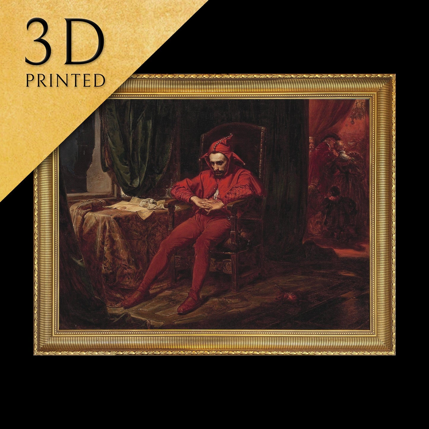 Stańczyk by Jan Matejko, 3d Printed with texture and brush strokes looks like original oil painting.