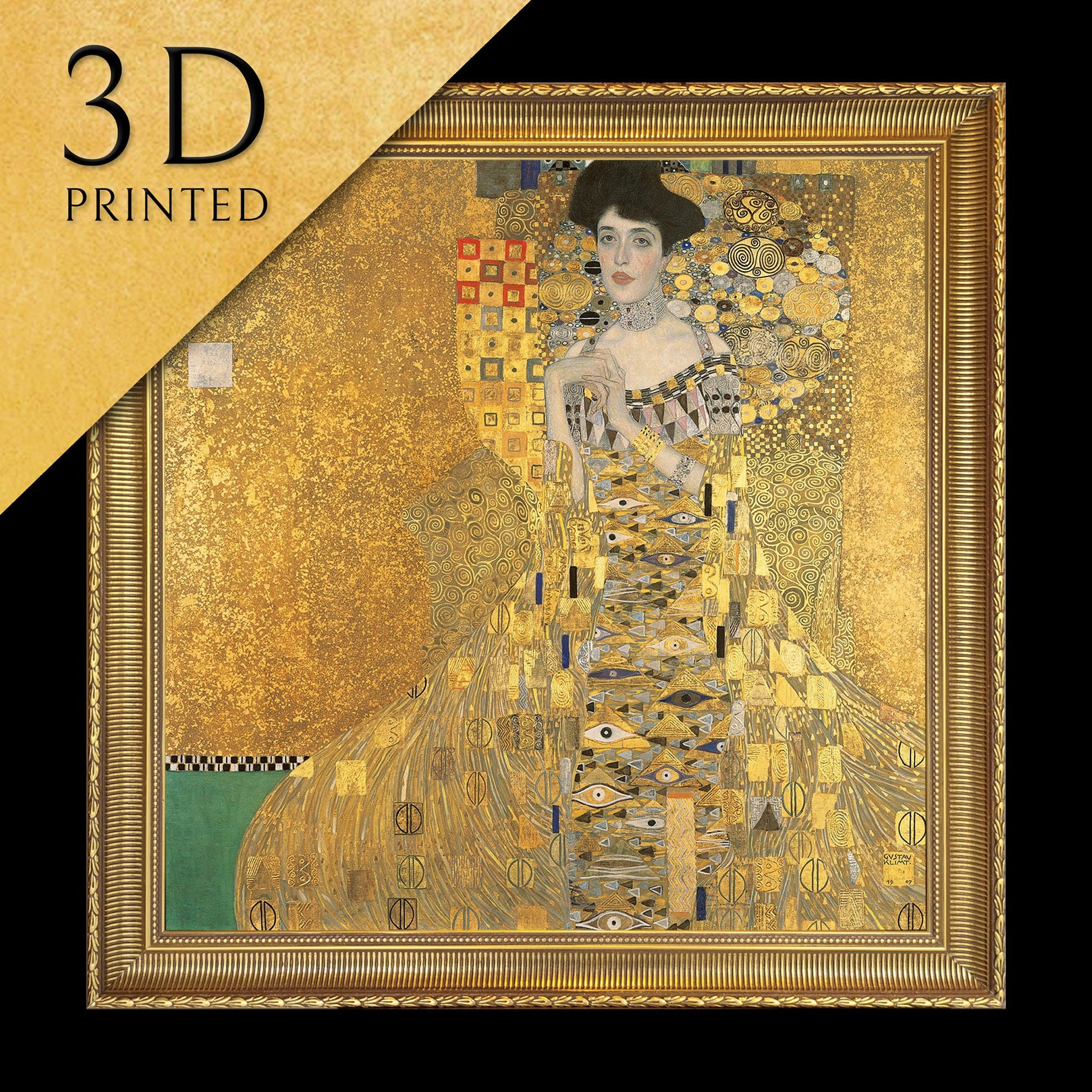Adele Bloch Bauer I by Gustav Klimt, 3d Printed with texture and brush kutluart Adele Bloch Bauer I by Gustav Klimt, 3d Printed with texture and brush kutluart