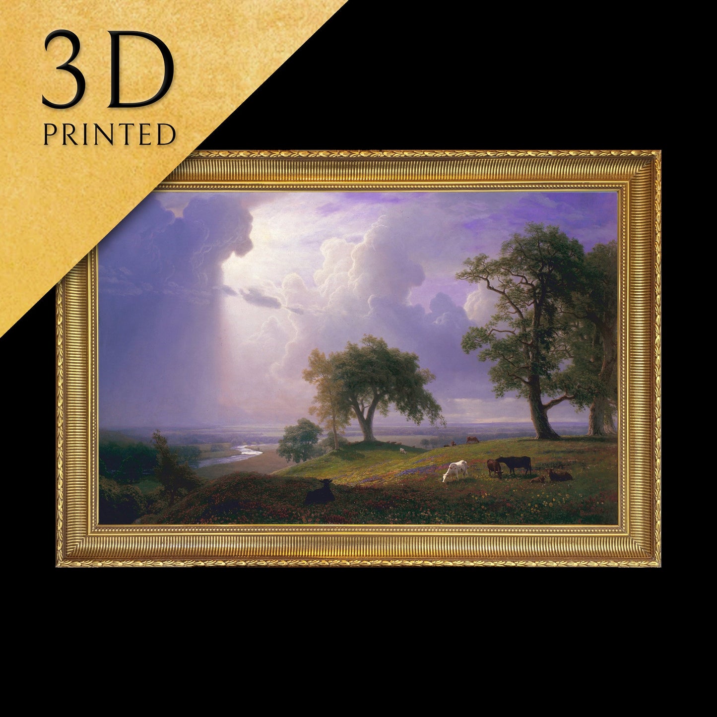 California Spring by Albert Bierstadt, 3d Printed with texture and brush strokes looks like original oil painting.