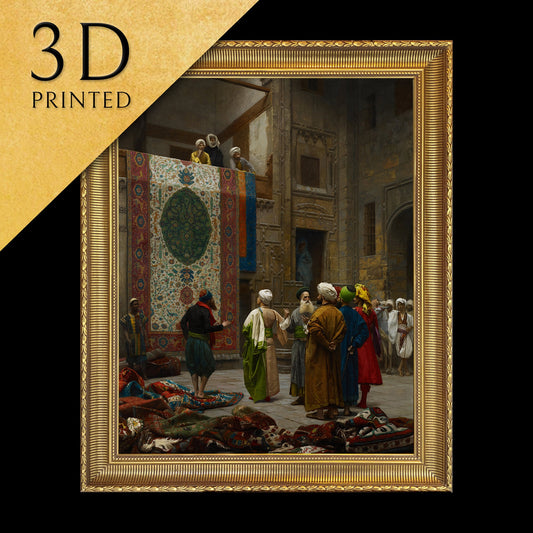 The Carpet Merchant by Jean Léon Gérôme, 3d Printed with texture and brush strokes looks like original oil painting