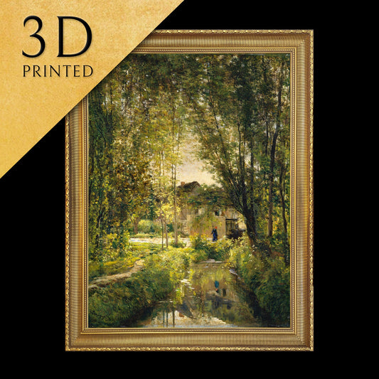 Landscape by Charles François Daubigny, 3d Printed with texture and brush strokes looks like original oil painting