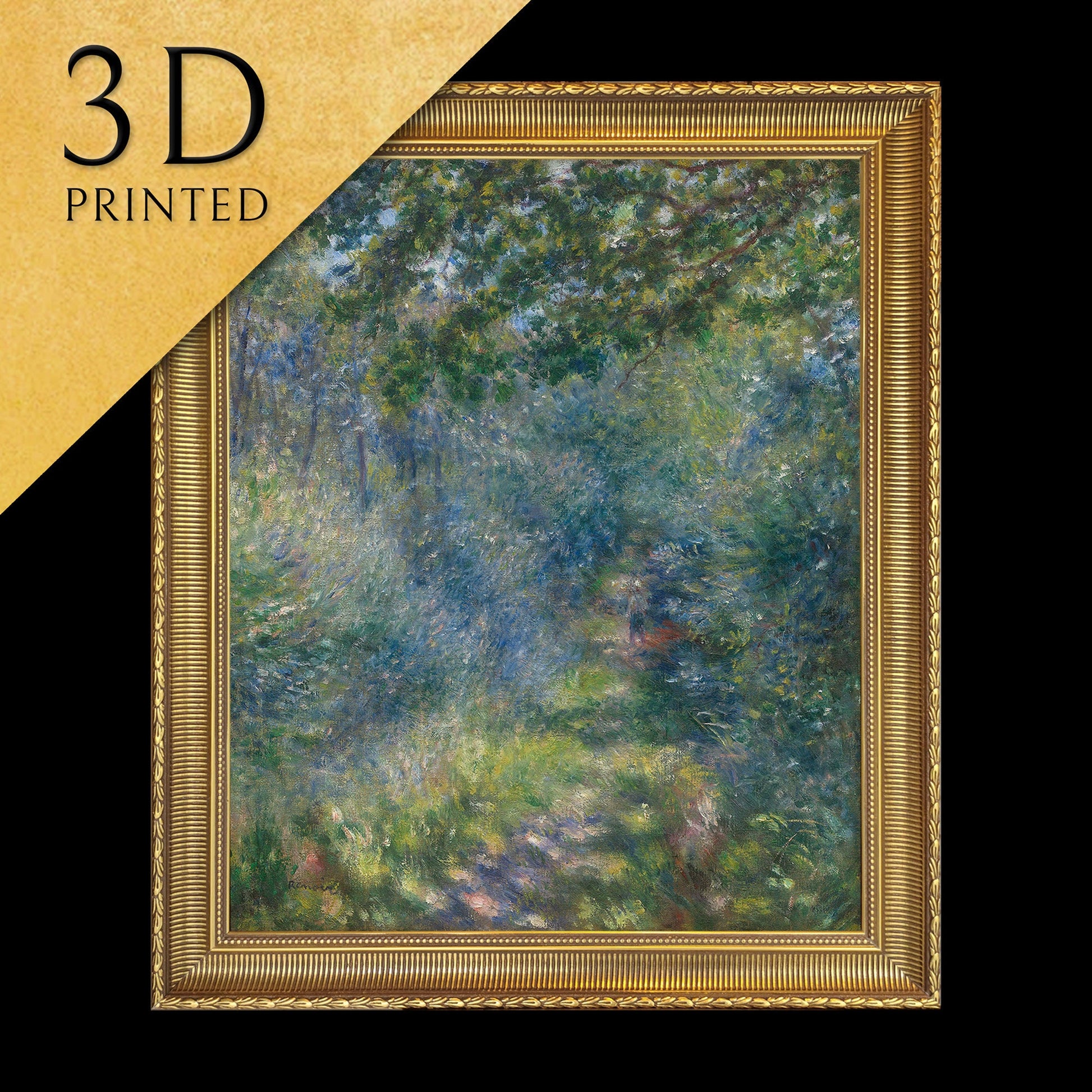 Path in the Forest by Pierre Auguste Renoir, 3d Printed with texture and brush strokes looks like original oil painting