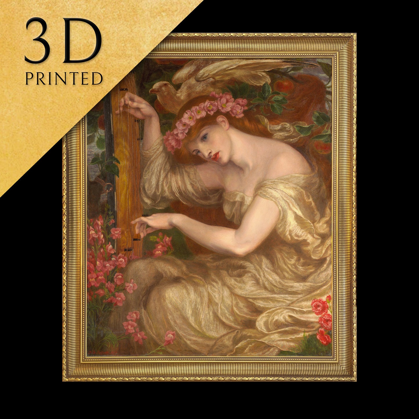 A Sea Spell by Dante Gabriel Rossetti, 3d Printed with texture and brush strokes looks like original oil painting.