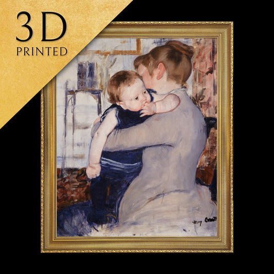 Mother and Child by Mary Cassatt, 3d Printed with texture and brush strokes looks like original oil painting.