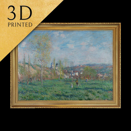 Spring in Vethuil by Claude Monet, 3d Printed with texture and brush strokes looks like original oil painting.